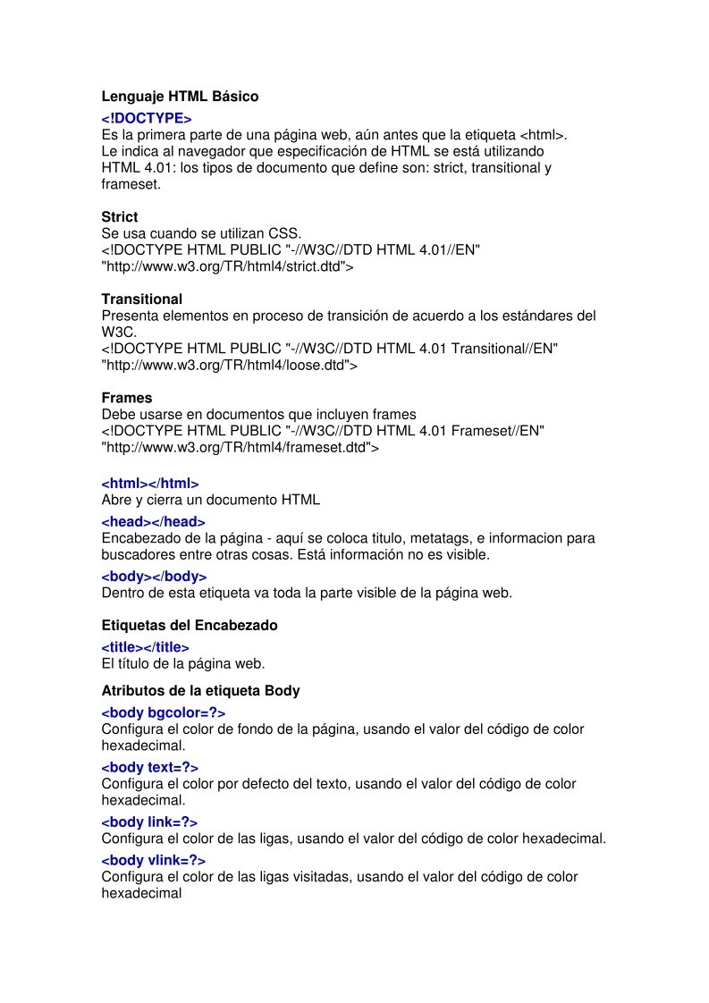 Imágen de pdf Manual HTML Básico - etiquetas